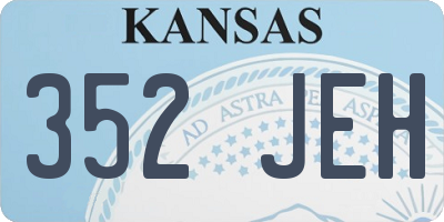 KS license plate 352JEH