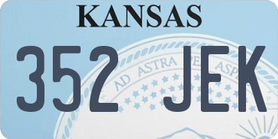 KS license plate 352JEK