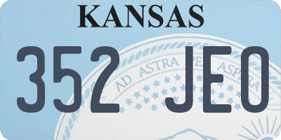 KS license plate 352JEO