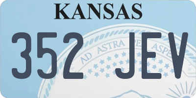 KS license plate 352JEV