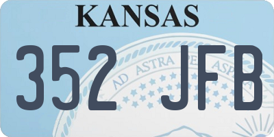 KS license plate 352JFB