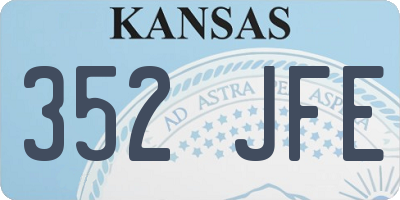 KS license plate 352JFE