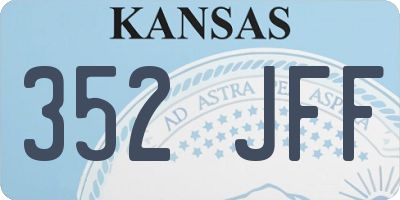 KS license plate 352JFF