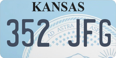 KS license plate 352JFG