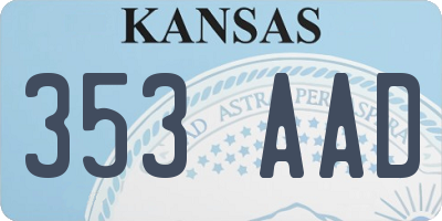 KS license plate 353AAD
