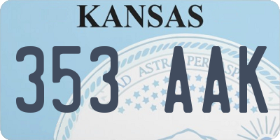 KS license plate 353AAK