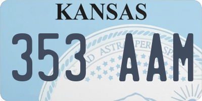 KS license plate 353AAM