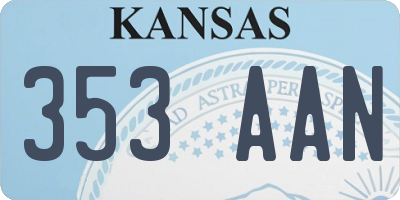 KS license plate 353AAN