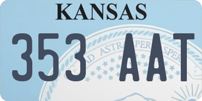KS license plate 353AAT