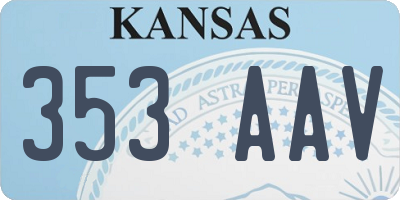 KS license plate 353AAV