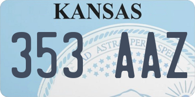 KS license plate 353AAZ