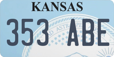KS license plate 353ABE