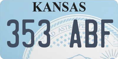 KS license plate 353ABF