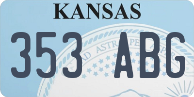 KS license plate 353ABG