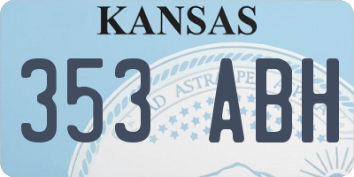 KS license plate 353ABH