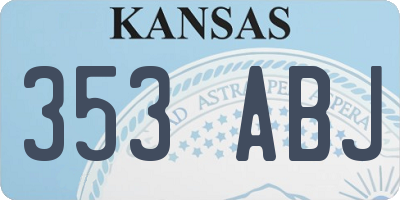 KS license plate 353ABJ