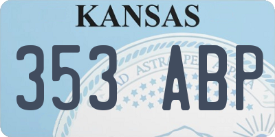 KS license plate 353ABP