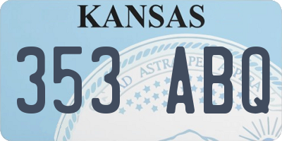 KS license plate 353ABQ