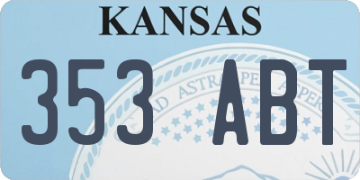 KS license plate 353ABT