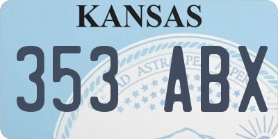 KS license plate 353ABX