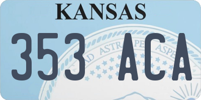 KS license plate 353ACA