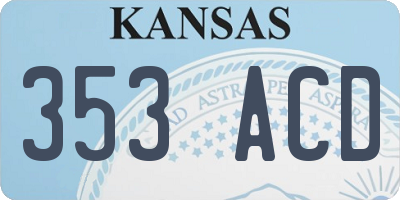 KS license plate 353ACD