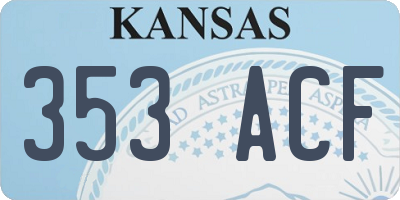 KS license plate 353ACF