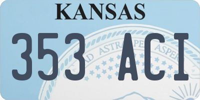 KS license plate 353ACI