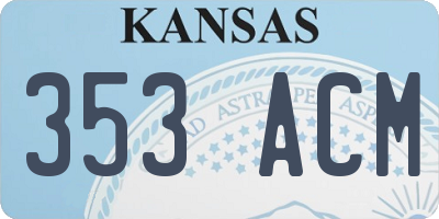 KS license plate 353ACM