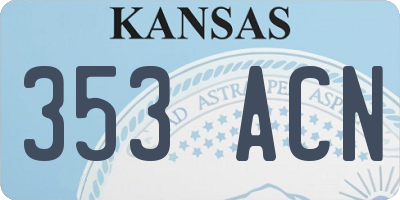 KS license plate 353ACN