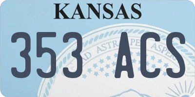 KS license plate 353ACS