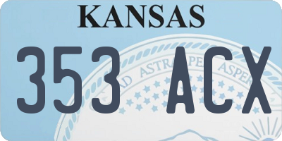 KS license plate 353ACX