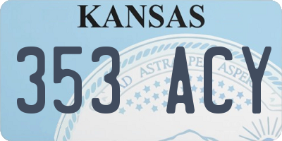 KS license plate 353ACY