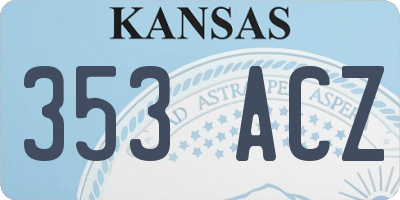 KS license plate 353ACZ