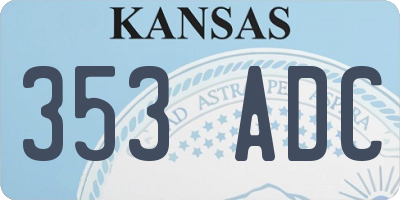 KS license plate 353ADC