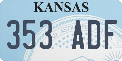 KS license plate 353ADF