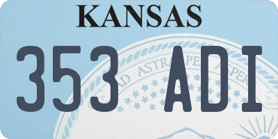 KS license plate 353ADI