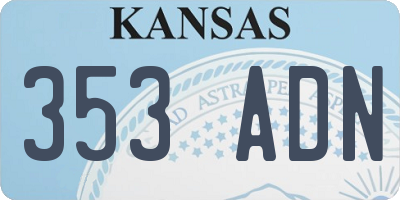 KS license plate 353ADN