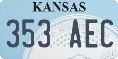 KS license plate 353AEC