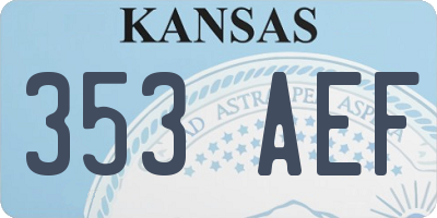 KS license plate 353AEF