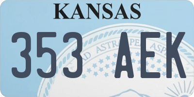 KS license plate 353AEK