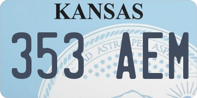 KS license plate 353AEM