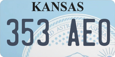KS license plate 353AEO