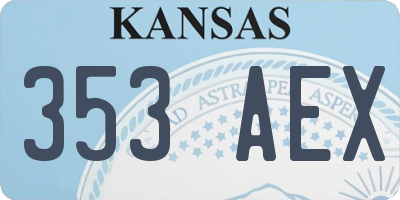 KS license plate 353AEX