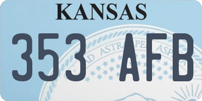 KS license plate 353AFB