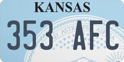 KS license plate 353AFC