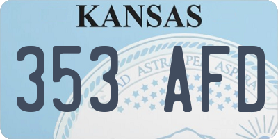 KS license plate 353AFD
