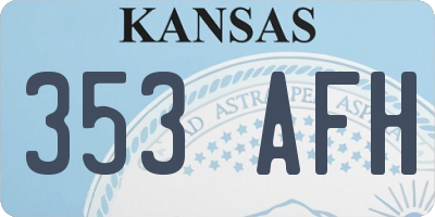 KS license plate 353AFH