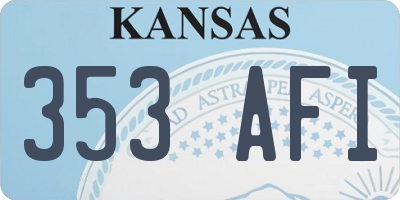 KS license plate 353AFI