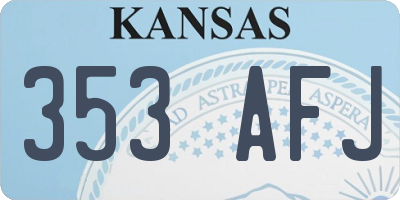 KS license plate 353AFJ